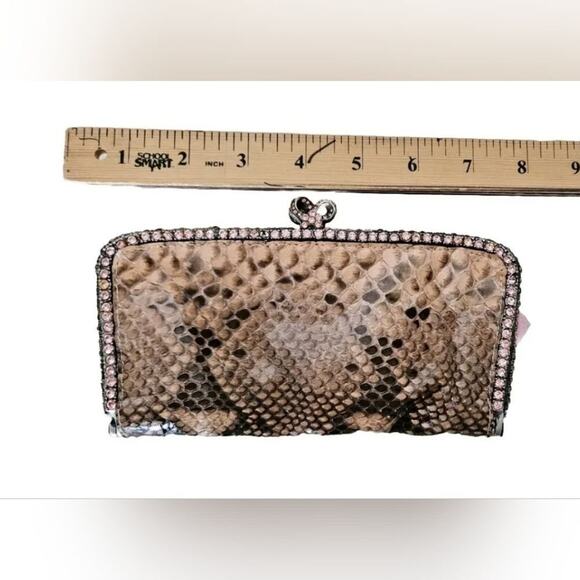 CLARA KASAVINA python‎ pink crystal clutch pochette bag Vintage - Picture 7 of 12